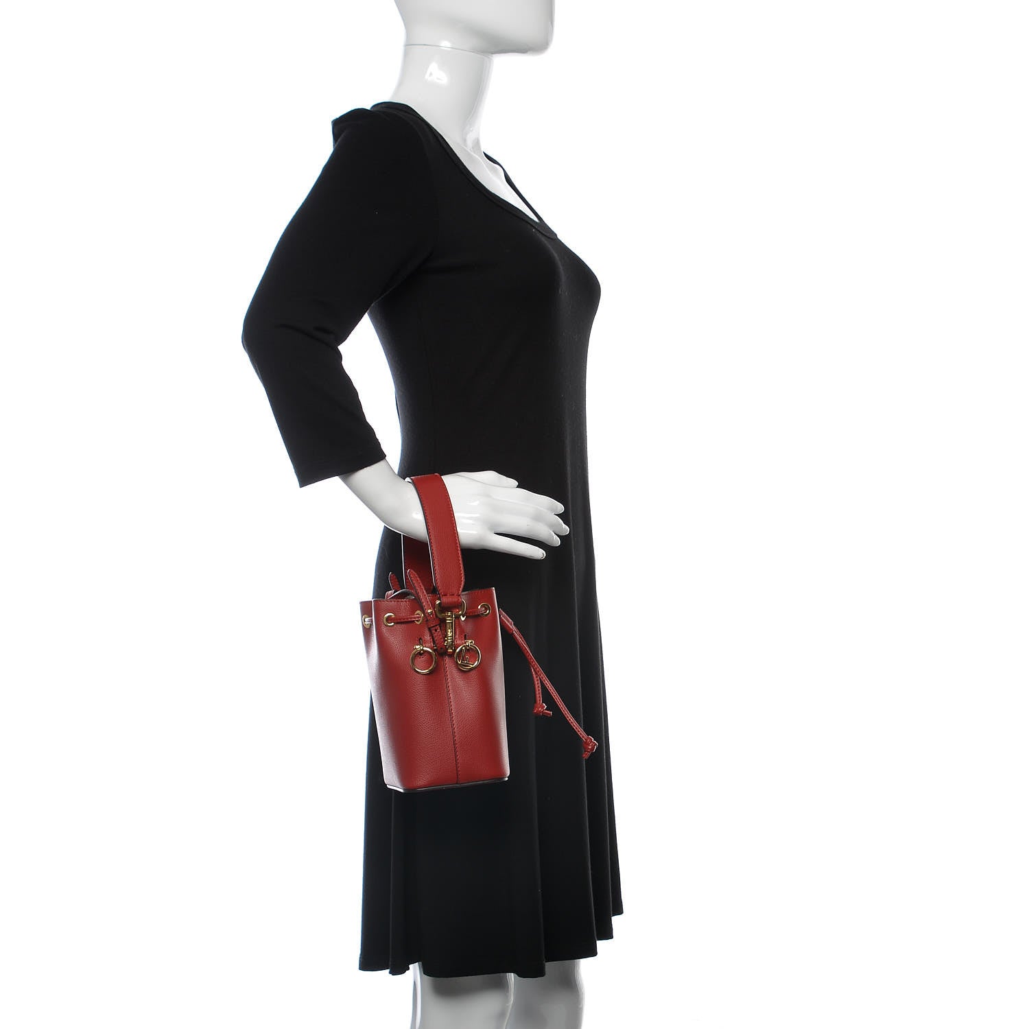 Fendi Vitello Cruise F is Fendi Mini Mon Tresor Bucket Bag Fragola 2 of 11