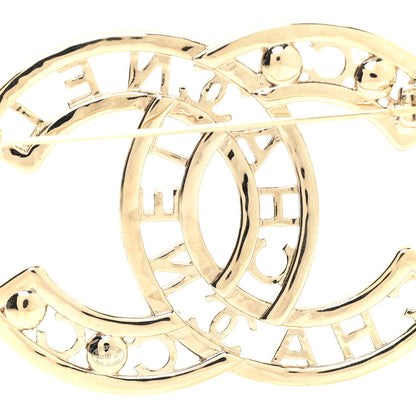 Chanel Crystal Pearl Coco CC Logo Brooch Gold 3 of 4