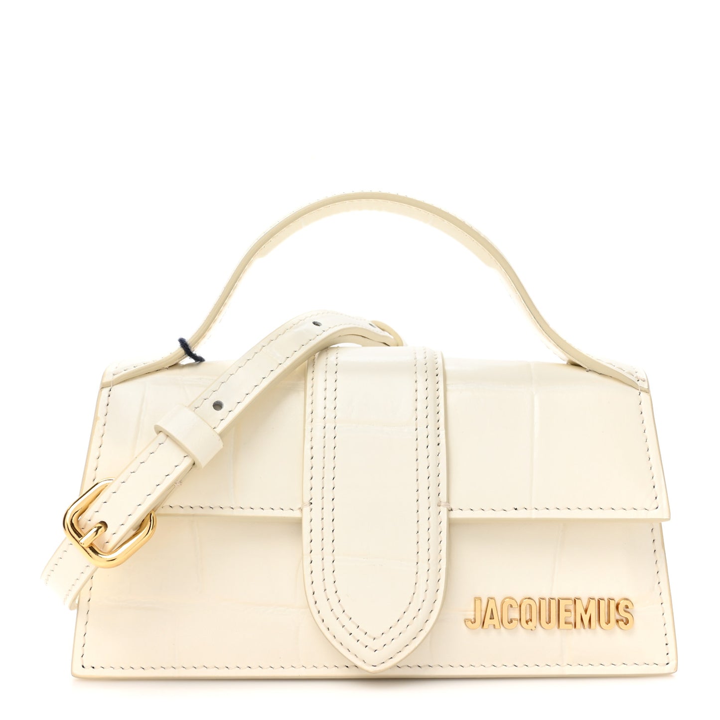 Calfskin Crocodile Embossed Le Bambino Light Ivory