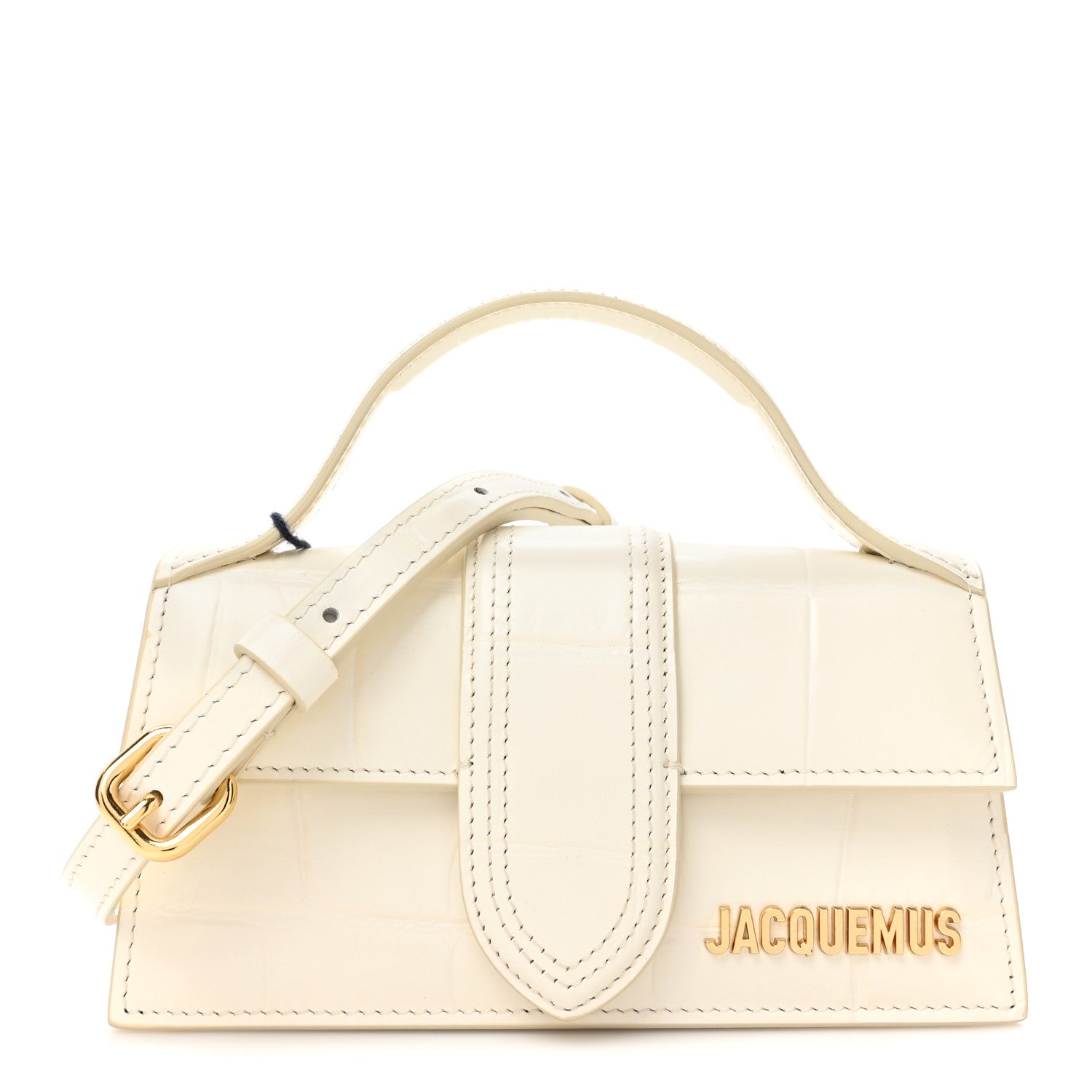 Jacquemus Calfskin Crocodile Embossed Le Bambino Light Ivory 1 of 11