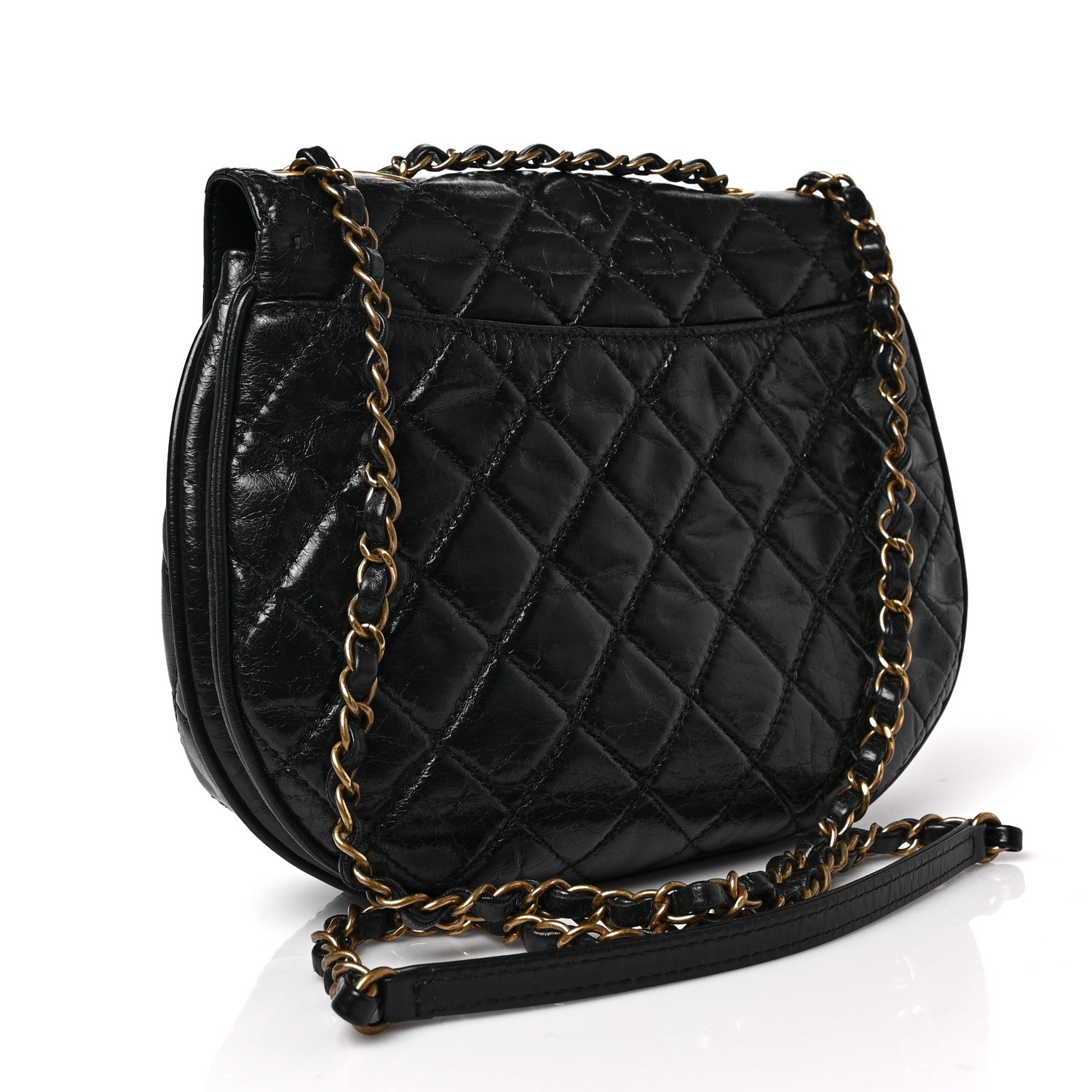 Chanel Glazed Calfskin Quilted Medium Bubble CC Flap Black 3 of 8