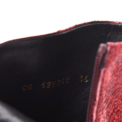 Saint Laurent Metallic Crackled Lou 95 Zip Bootie 36 Metal Barolo 10 of 12