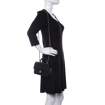 Chanel Lambskin Quilted Mini Top Handle Rectangular Flap Black 2 of 11