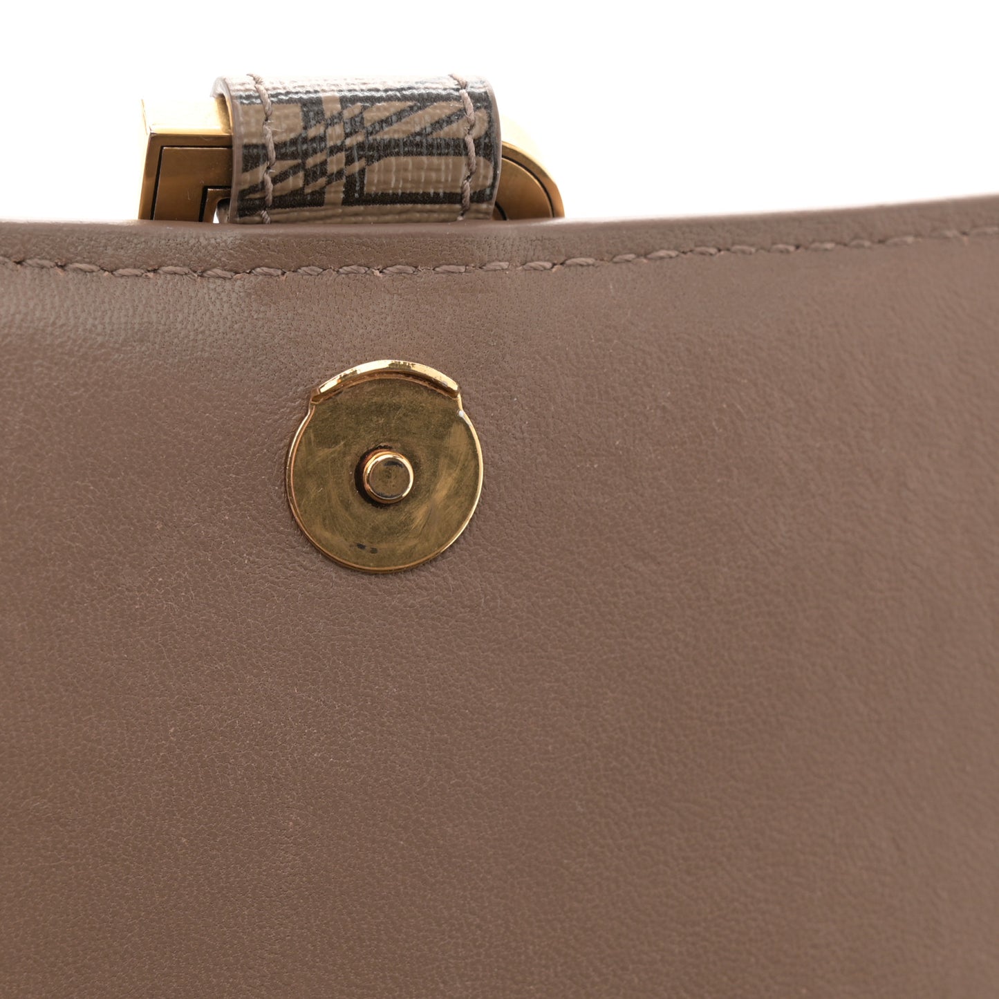 Coated Canvas BB Monogram Allover Logo Small Hourglass Top Handle Bag Beige Brown White