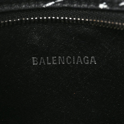 Balenciaga Calfskin Logo Print XS Everyday Camera Bag Black White 5 of 7
