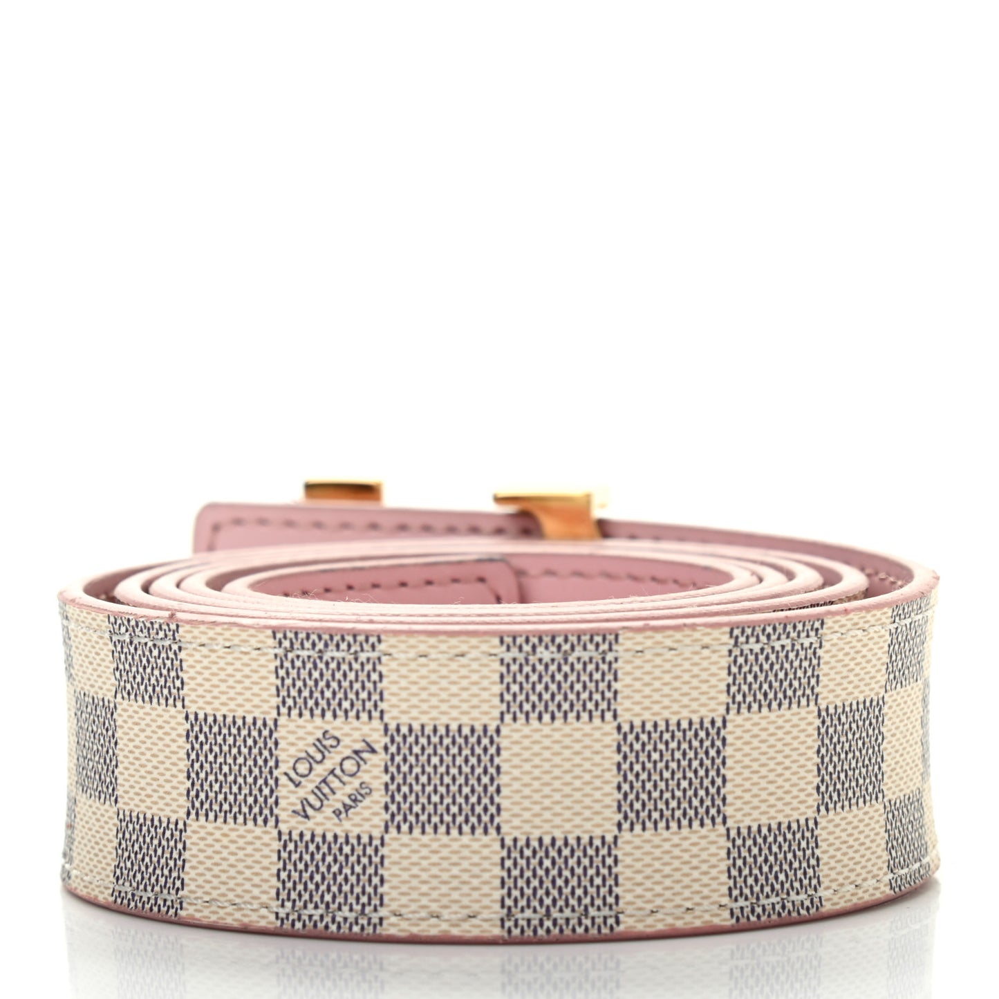 Damier Azur 30mm LV Initiales Reversible Belt 90 36 Pink