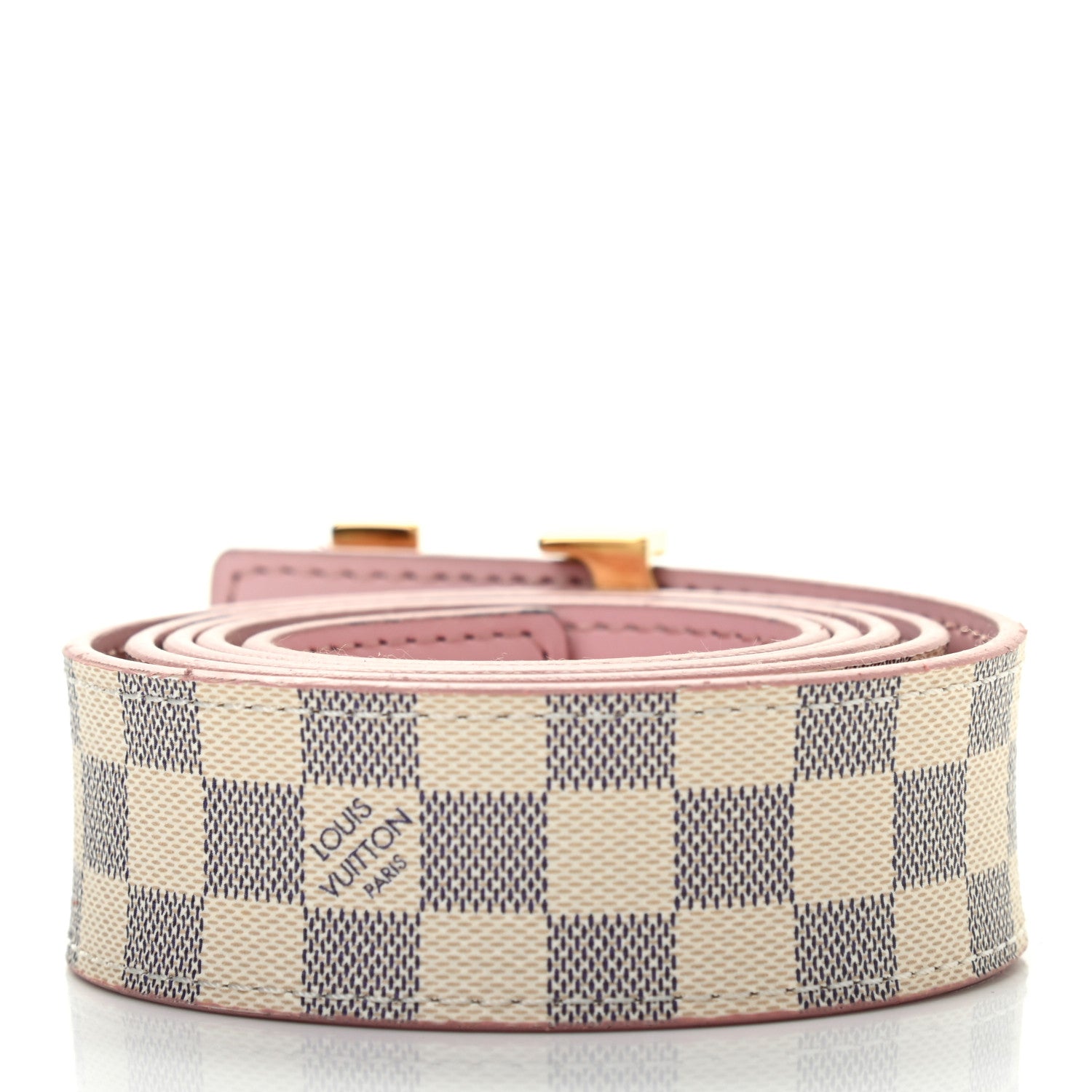 Louis Vuitton Damier Azur 30mm LV Initiales Reversible Belt 90 36 Pink 2 of 5