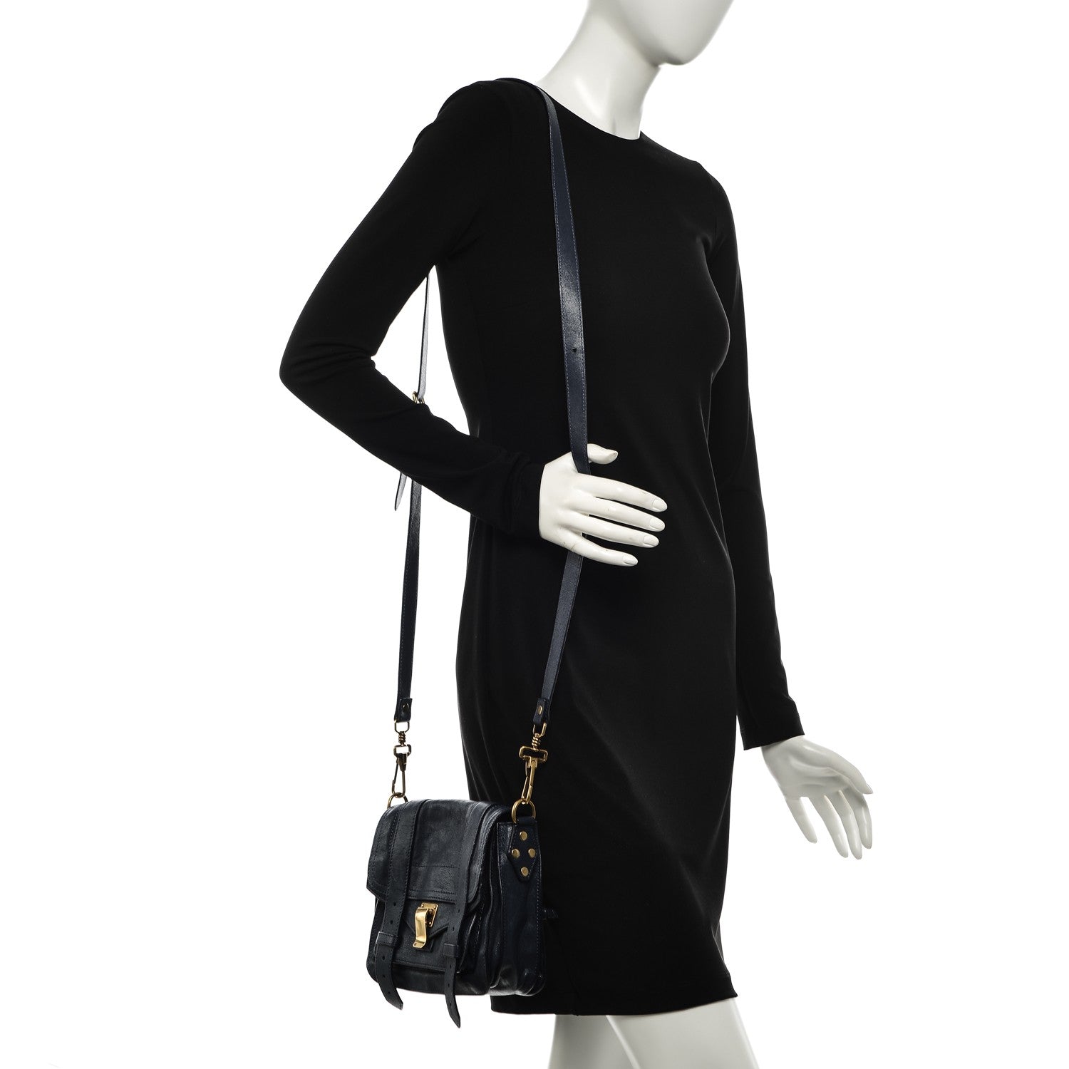 Proenza Schouler Lambskin PS1 Mini Pouch Messenger Midnight 2 of 8