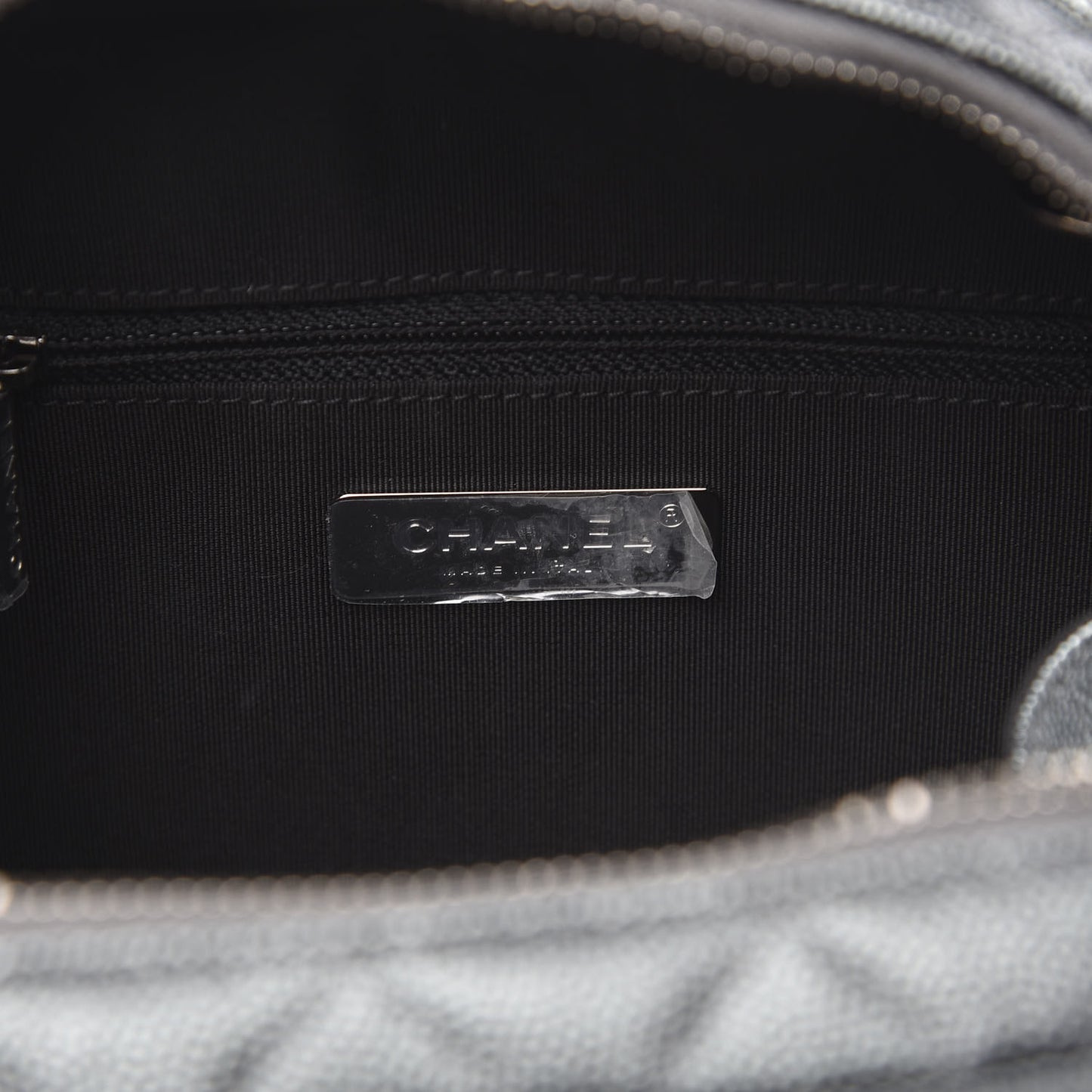 Metallic Caviar Small Coco Curve Vanity Bag Black Ruthenium