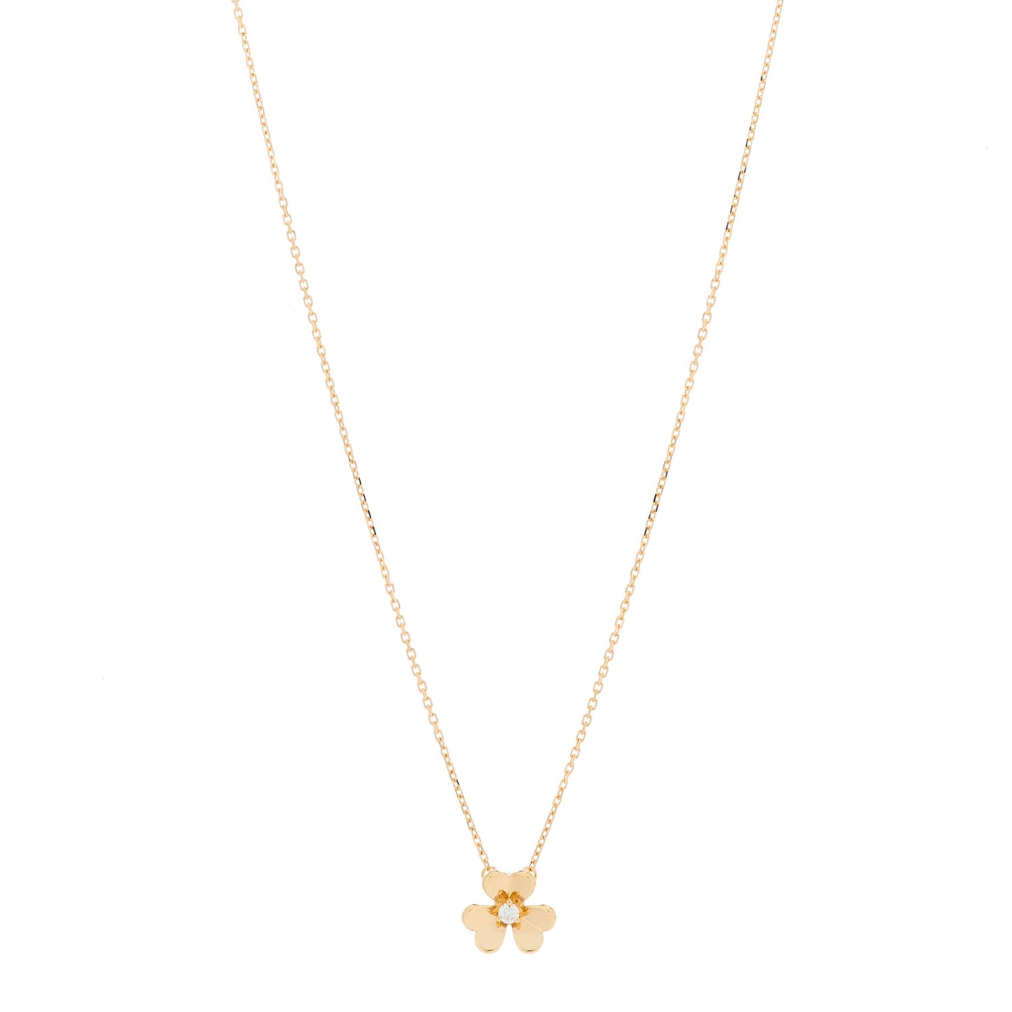 18K Yellow Gold Diamond Mini Frivole Pendant Necklace