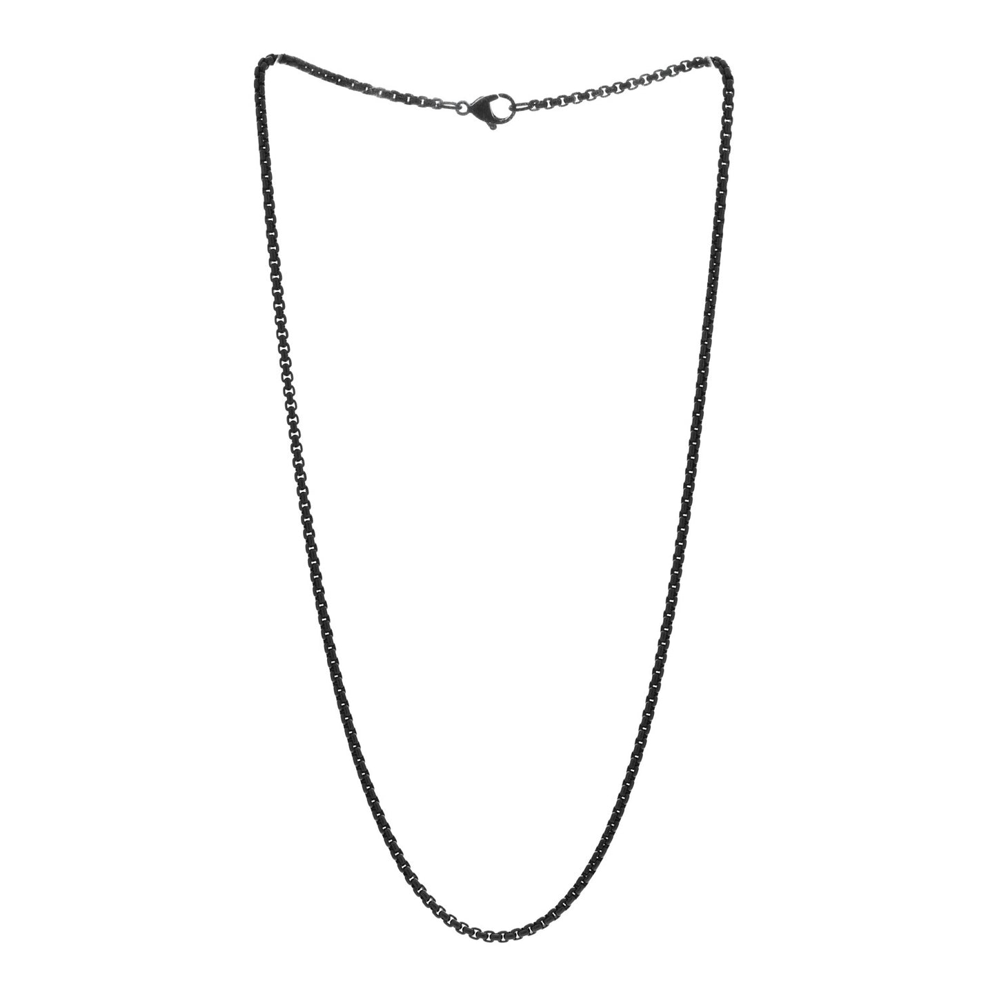 Darkened Stainless Steel 2.7mm Box Chain Necklace 20"