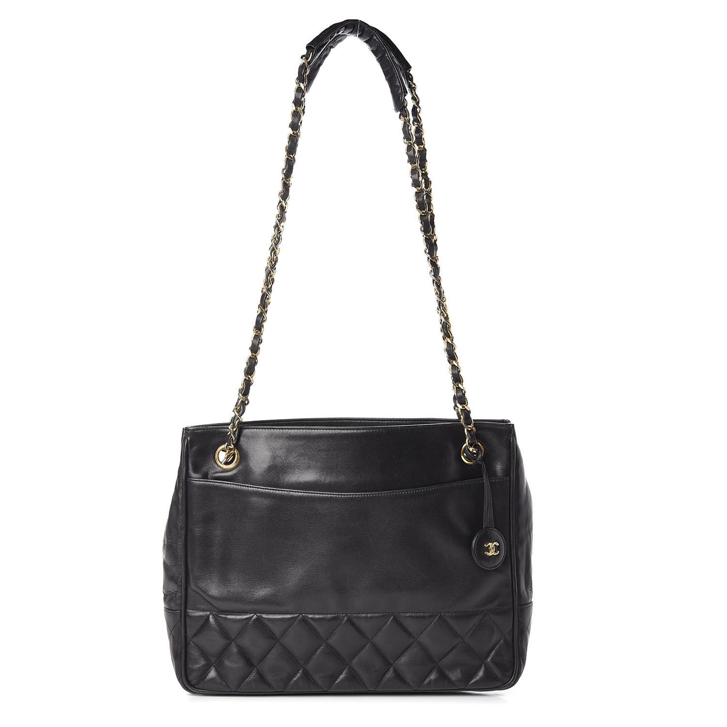 Lambskin Quilted Shoulder Bag Black