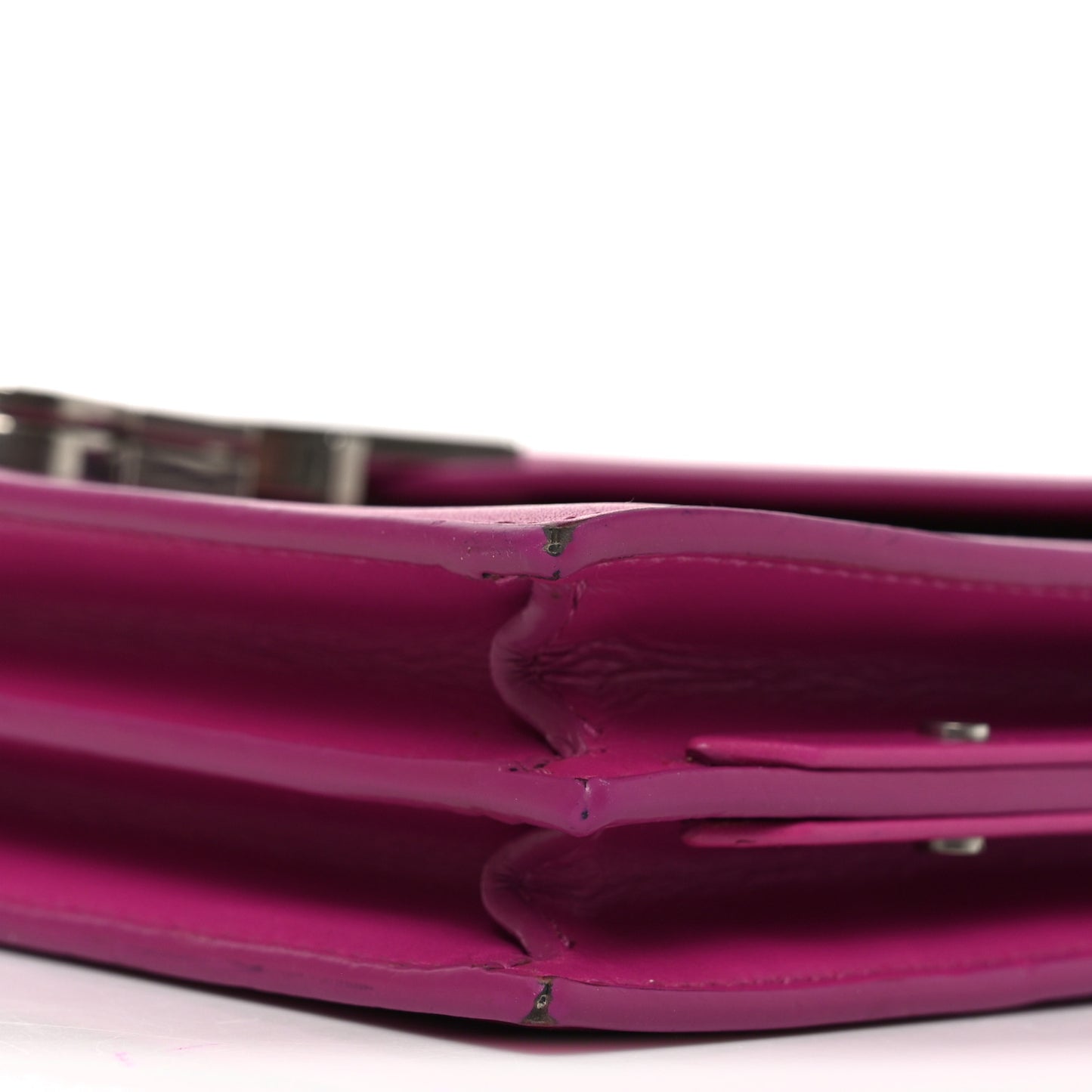 Smooth Calfskin Monogram Cassandra Clasp Bag Electric Fuchsia