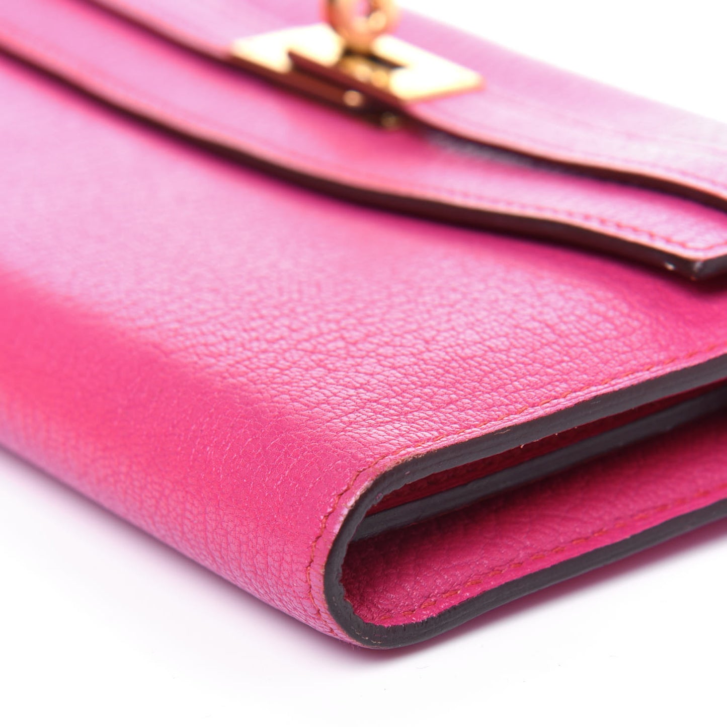 Chevre Mysore Kelly Longue Wallet Rose Shocking