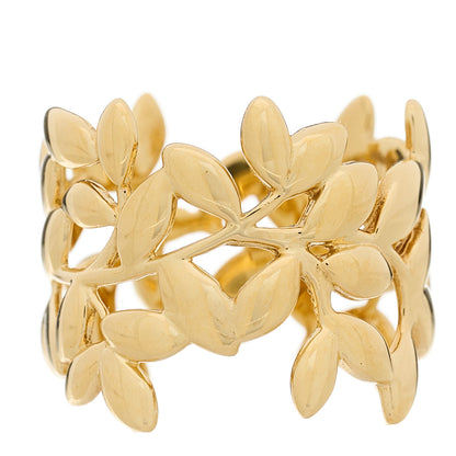 Tiffany 18K Yellow Gold Paloma Picasso Olive Leaf Wide Ring 54 6.75 1 of 4
