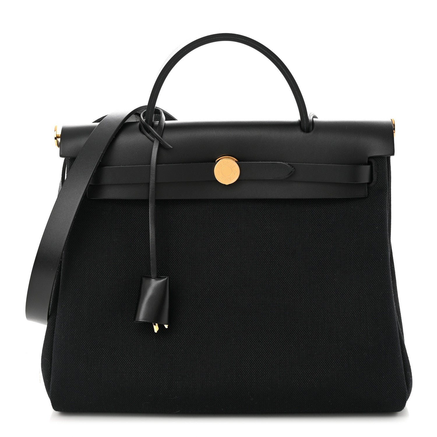 Hermes Military Toile Vache Hunter Herbag Zip PM 31 Black 3 of 12