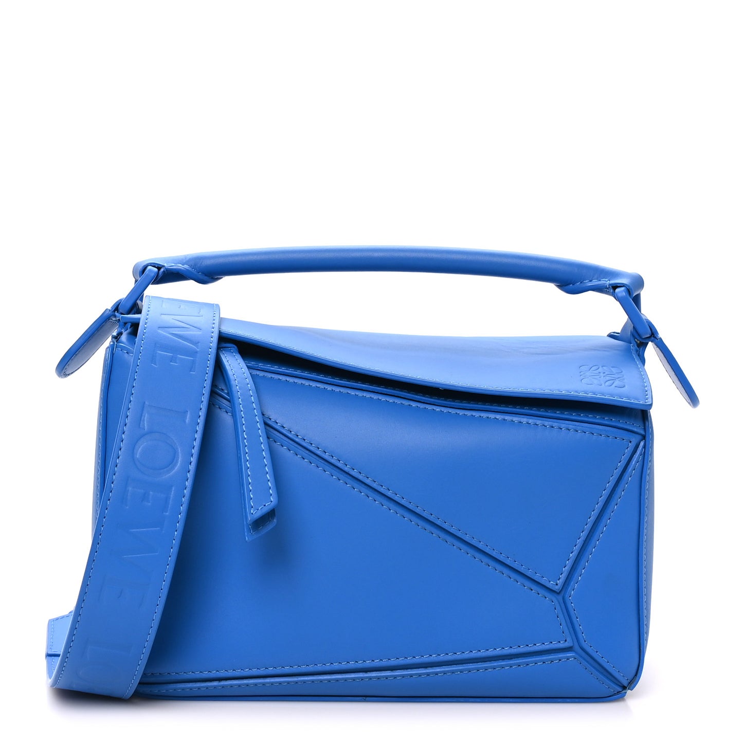 Satin Calfskin Small Puzzle Bag Scuba Blue