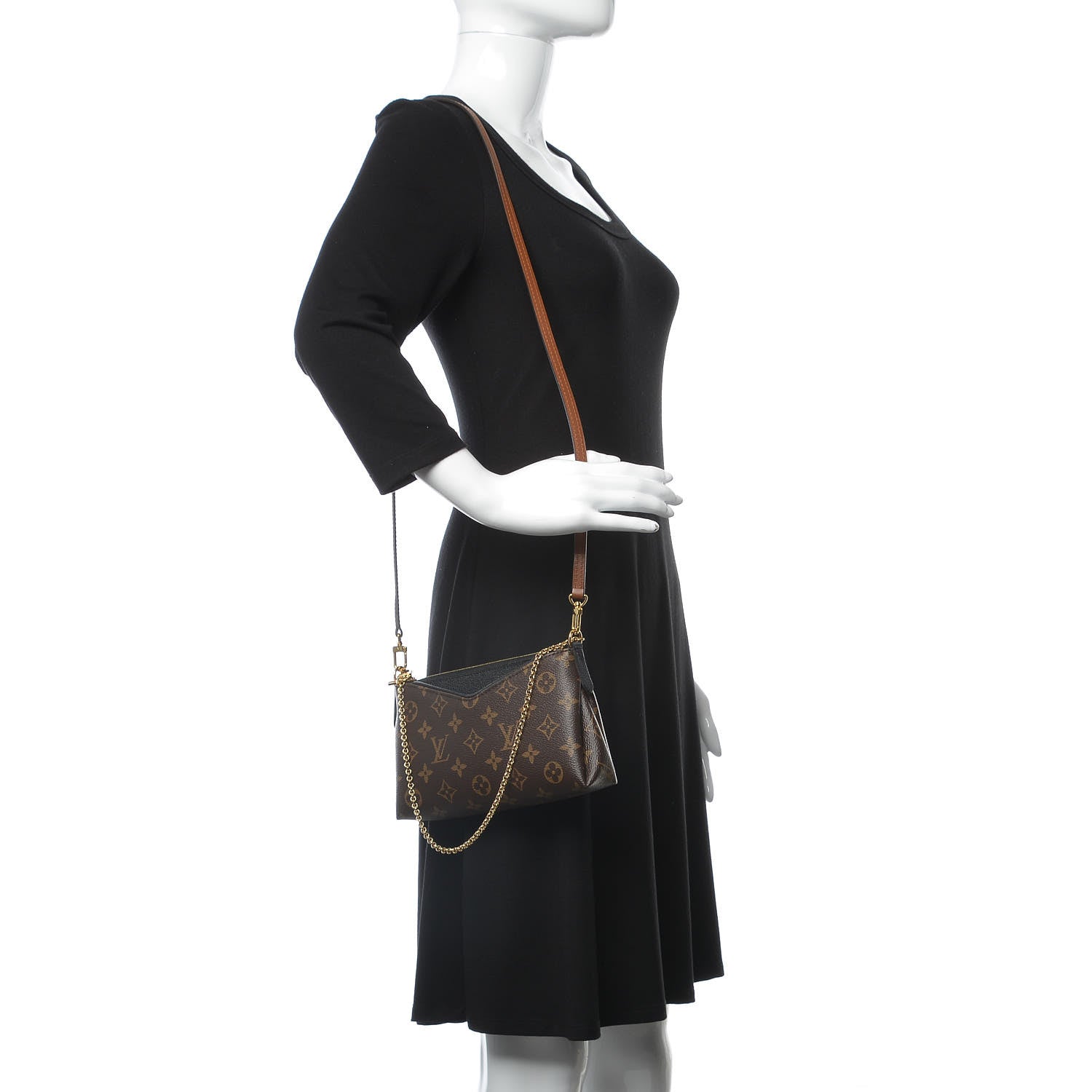 Louis Vuitton Monogram Pallas Clutch Black 2 of 10