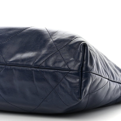 Chanel Shiny Calfskin Quilted Small Chanel 22 Navy 10 of 10