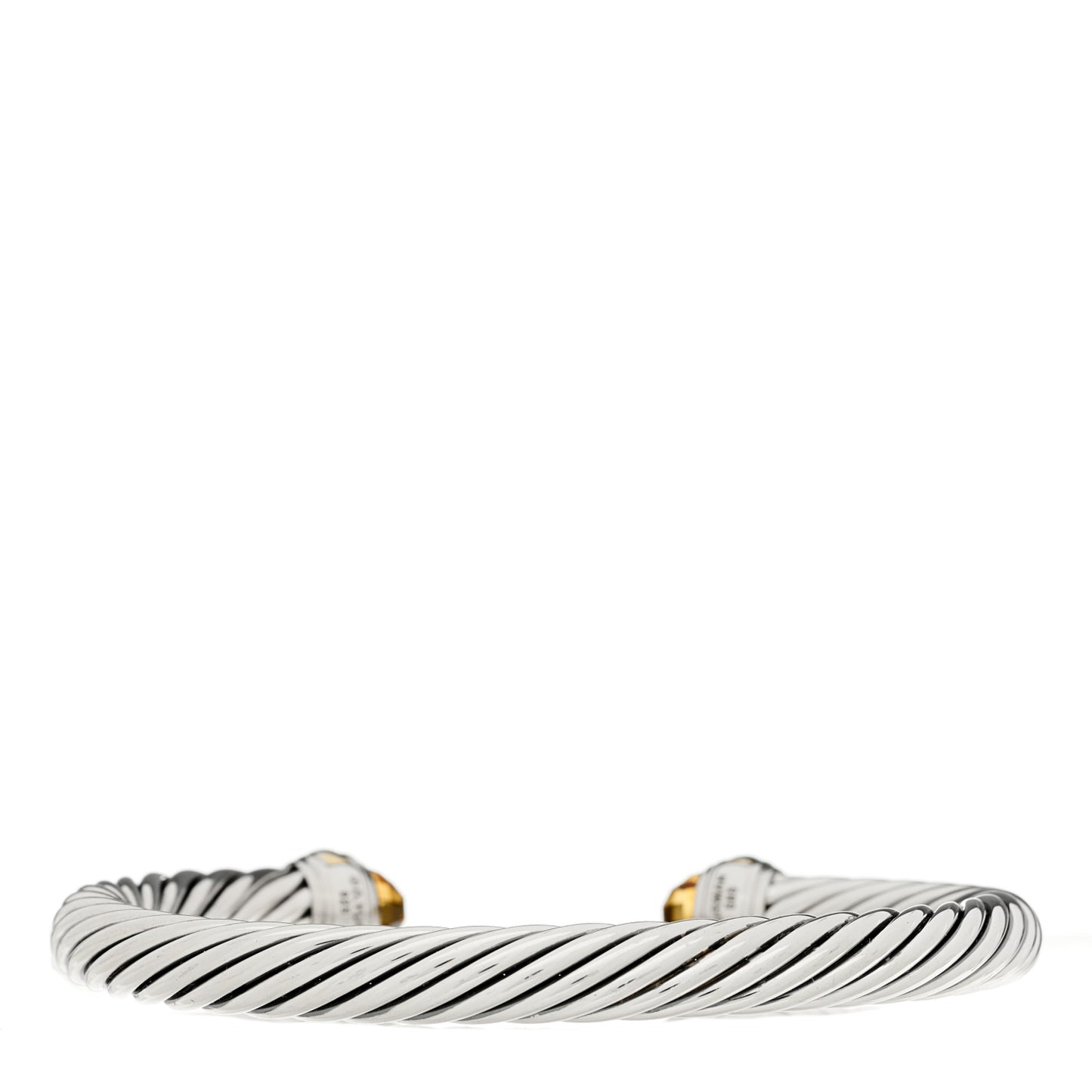 Sterling Silver 14K Yellow Gold Citrine 7mm Cable Classics Bracelet