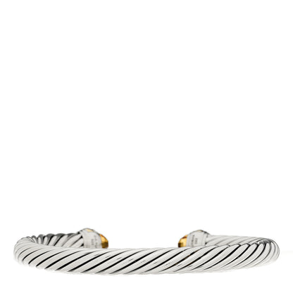 David Yurman Sterling Silver 14K Yellow Gold Citrine 7mm Cable Classics Bracelet 2 of 3