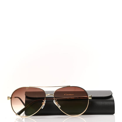 Cartier Panthere De Cartier Aviator 140 Sunglasses Gold 7 of 7