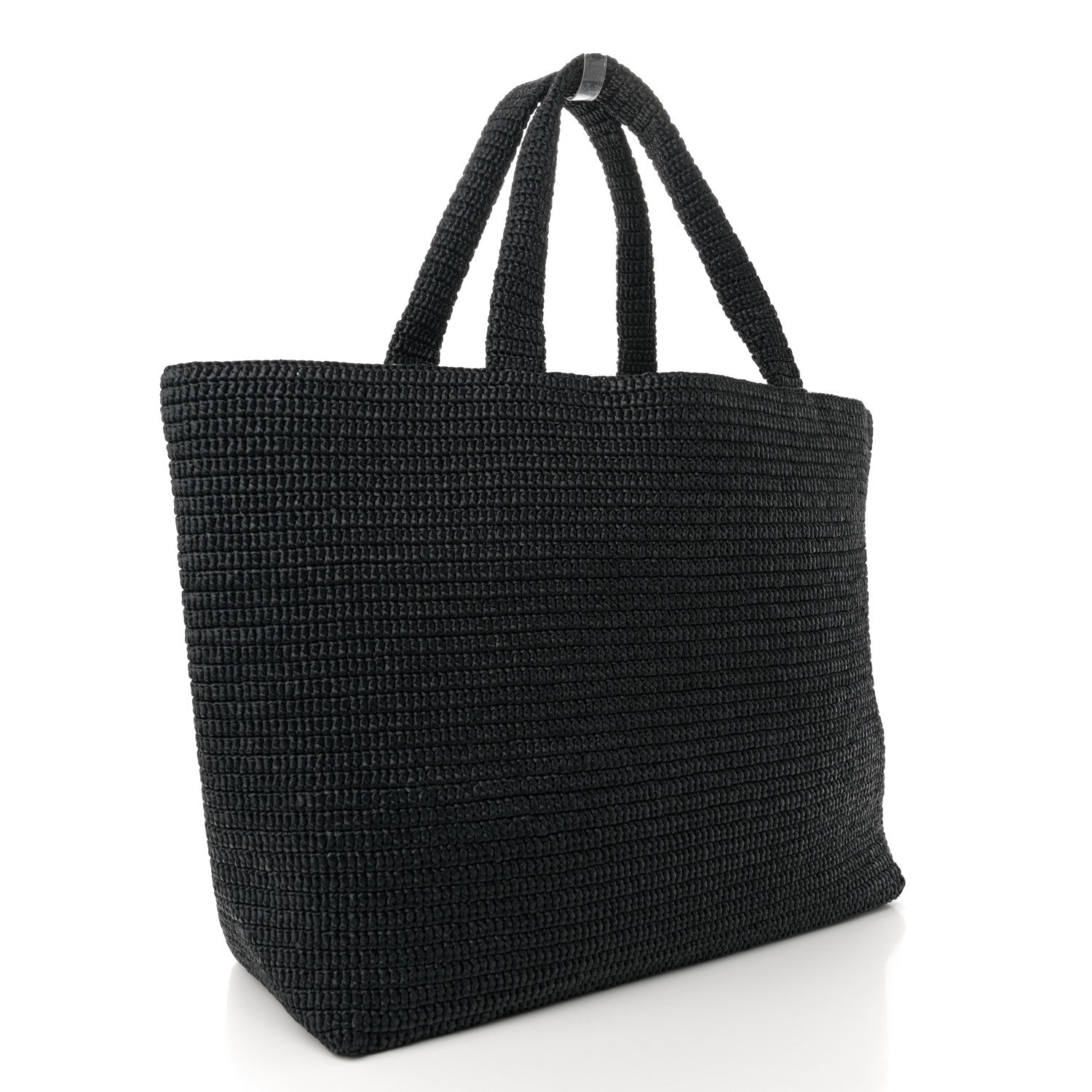 Saint Laurent Raffia Logo Tote Black 2 of 9