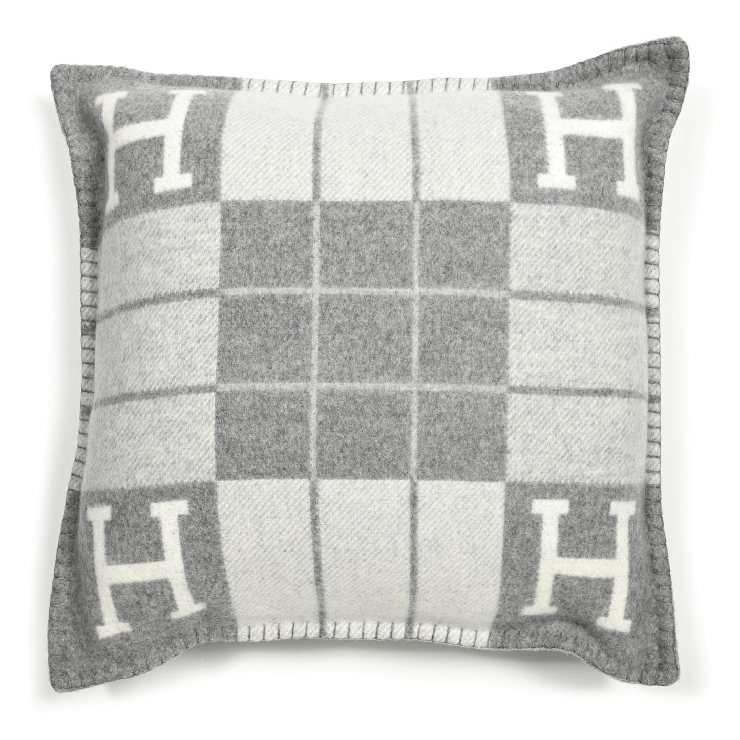 Wool Cashmere Avalon III Pillow PM Ecru Gris Clair