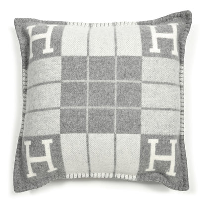 Hermes Wool Cashmere Avalon III Pillow PM Ecru Gris Clair 1 of 3