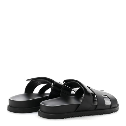 Hermes Calfskin Womens Chypre Sandals 35.5 Black 5 of 10