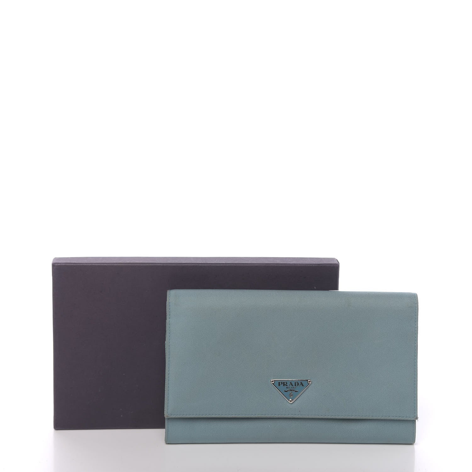Prada Tessuto Nylon Continental Flap Wallet Turchese 14 of 14