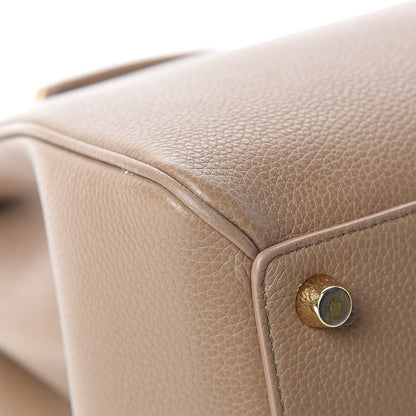 Celine Grained Calfskin Classique 16 Top Handle Bag Beige 13 of 16