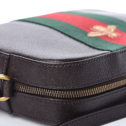 Gucci Textured Calfskin Web Small Webby Bee Shoulder Bag Brown Coffee 14 of 24