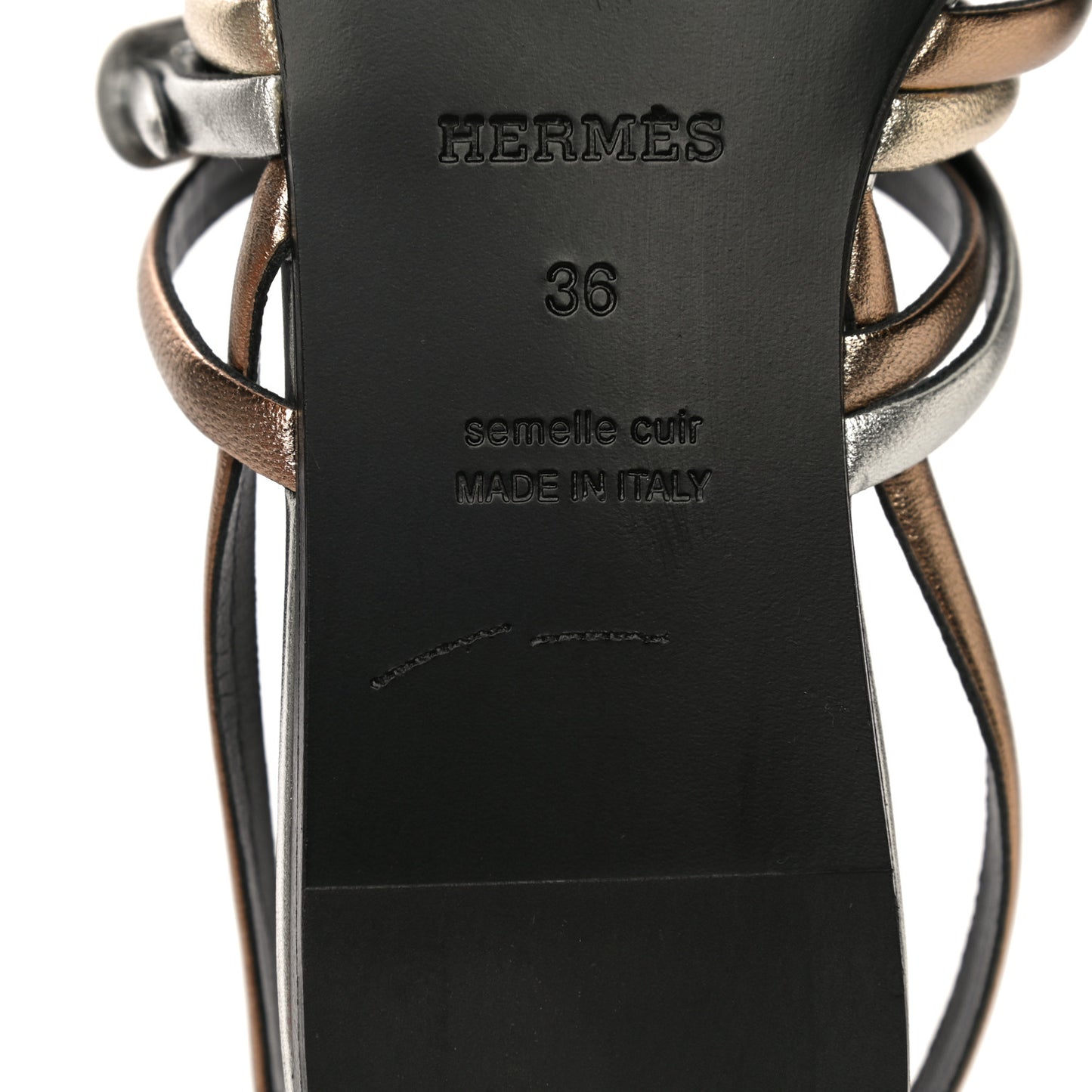 Metallic Nappa Buckles Sandals 36 Argent