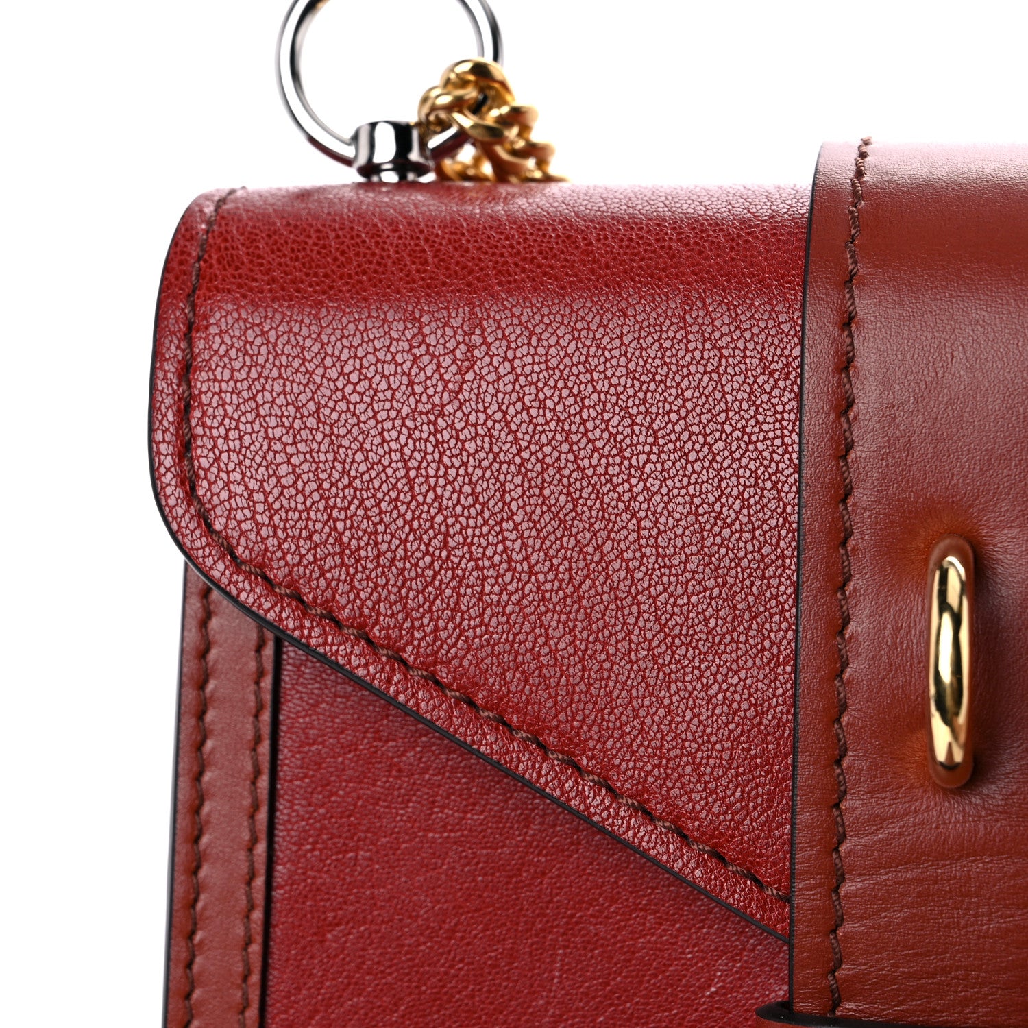 Chloe Shiny Goatskin Calfskin Mini Aby Chain Shoulder Bag Sepia Brown 15 of 17