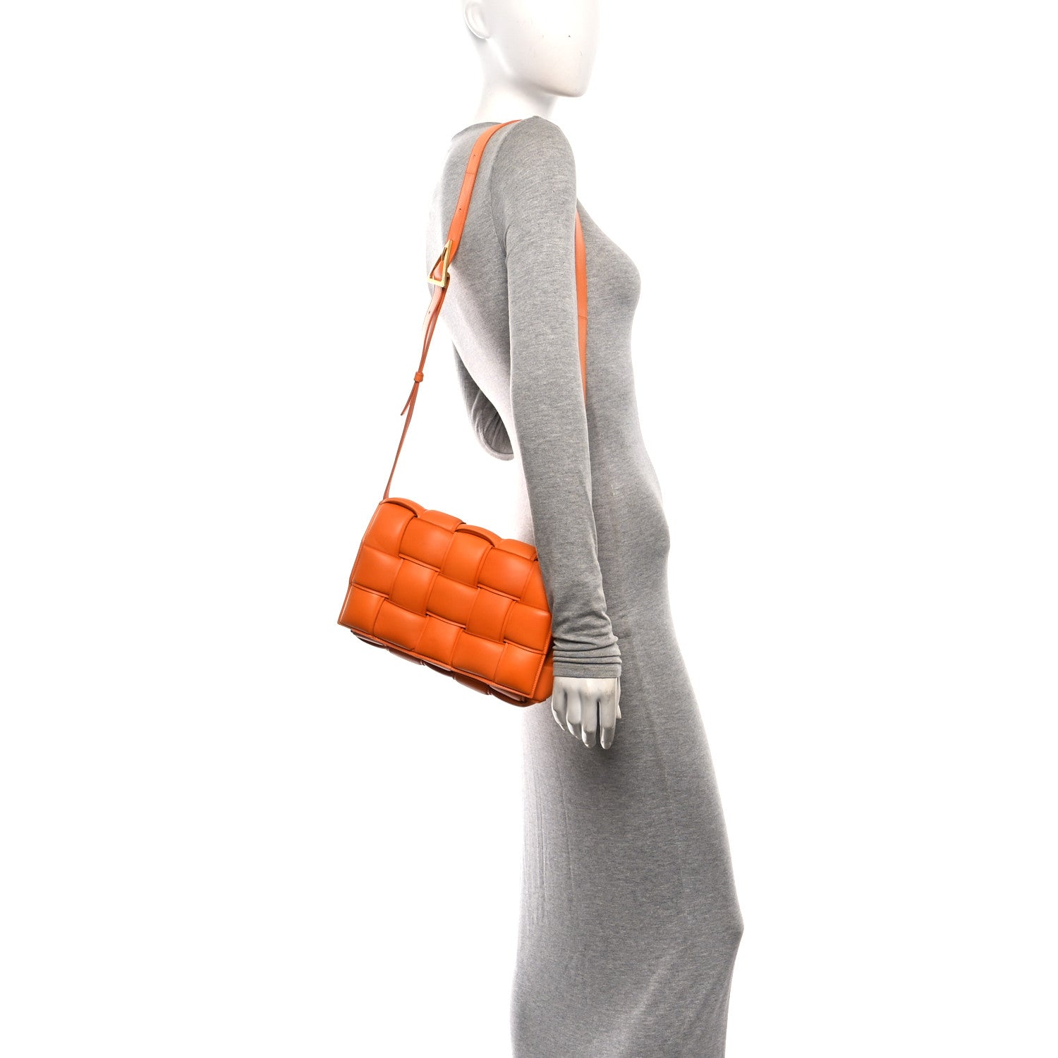 Bottega Veneta Nappa Maxi Intreccio Padded Cassette Crossbody Bag Orange 2 of 12