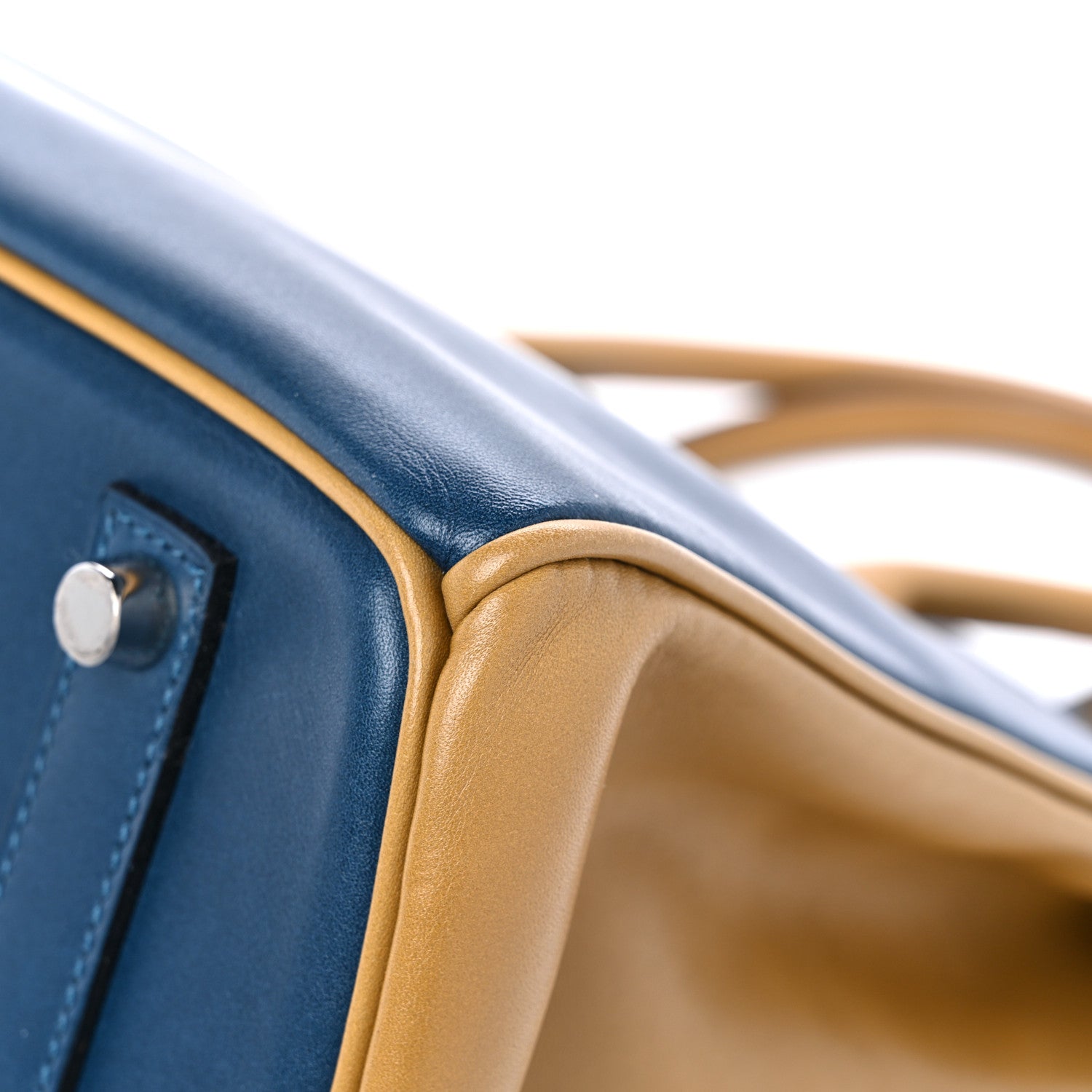 Hermes Box Horseshoe Birkin 35 Bleu de Prusse Curry 12 of 15