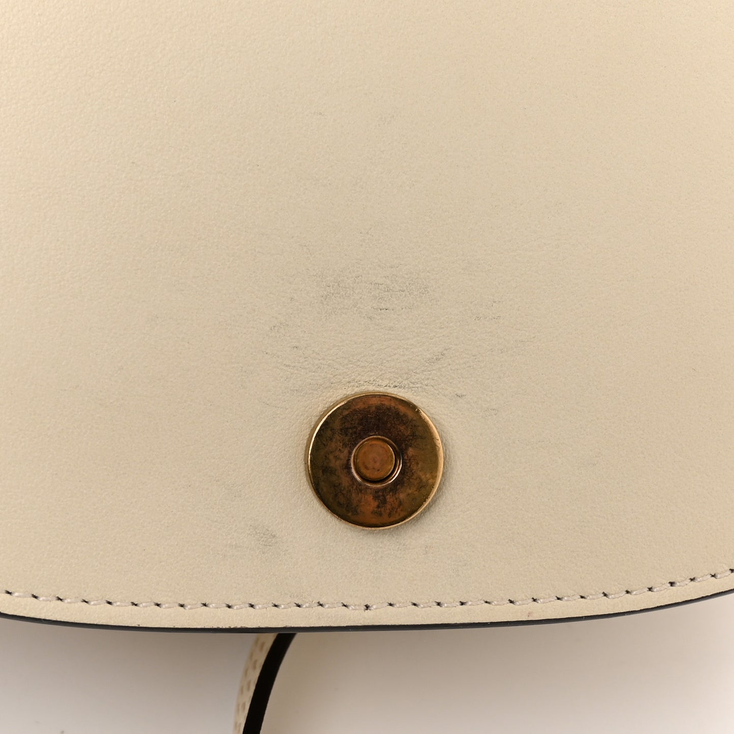 Calfskin Suede Medium Nile Bracelet Bag Off White