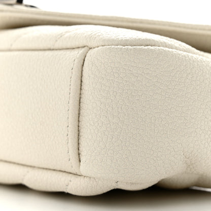 Saint Laurent Grained Calfskin Matelassé Chevron Monogram Classic Baby Chain Bag White 10 of 12