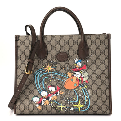 Gucci X DISNEY GG Supreme Monogram Donald Duck Retro Interlocking G Tote Bag Beige Multicolor New Acero 1 of 11