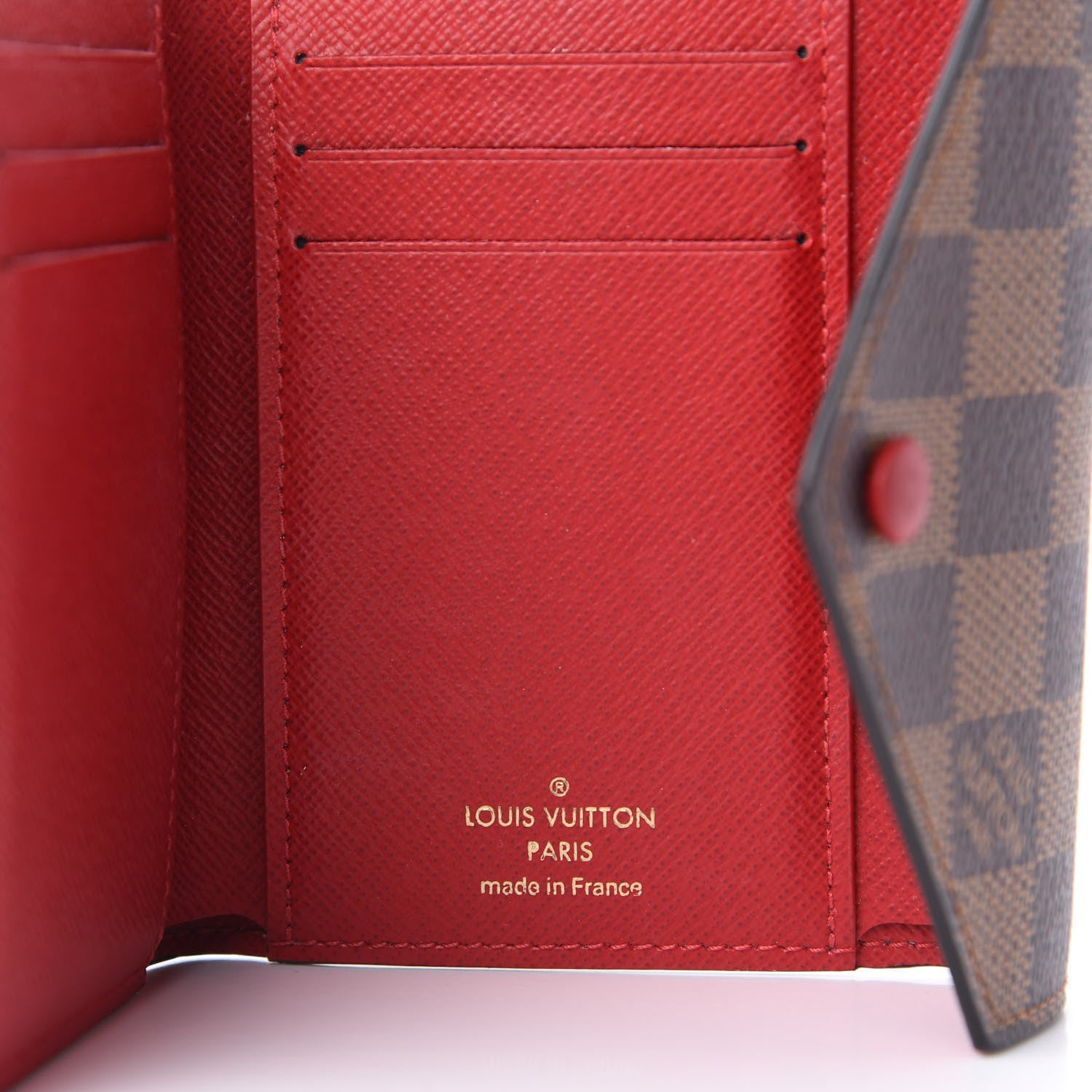 Louis Vuitton Damier Ebene Victorine Wallet Red 8 of 13