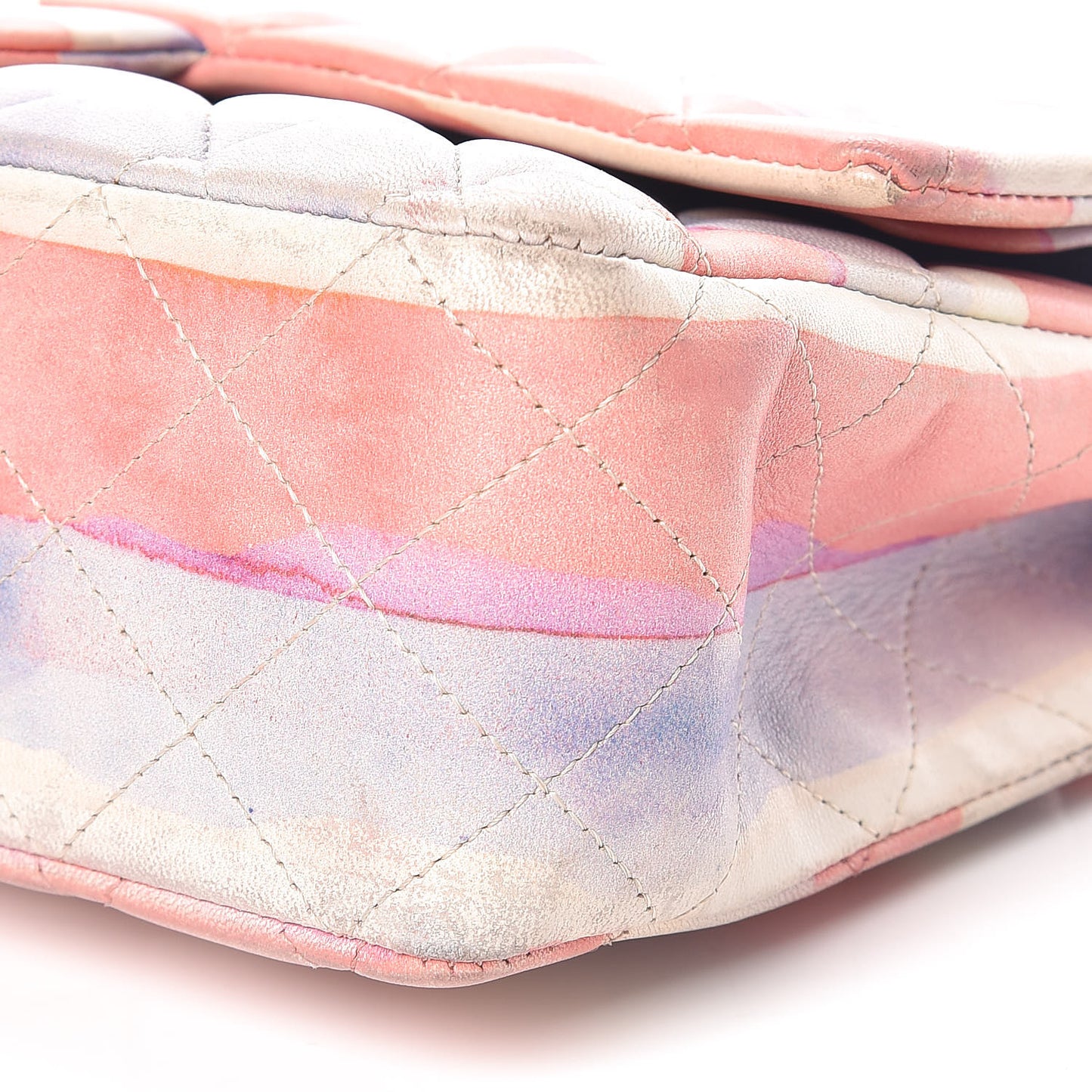 Lambskin Quilted Medium Double Flap Multicolor