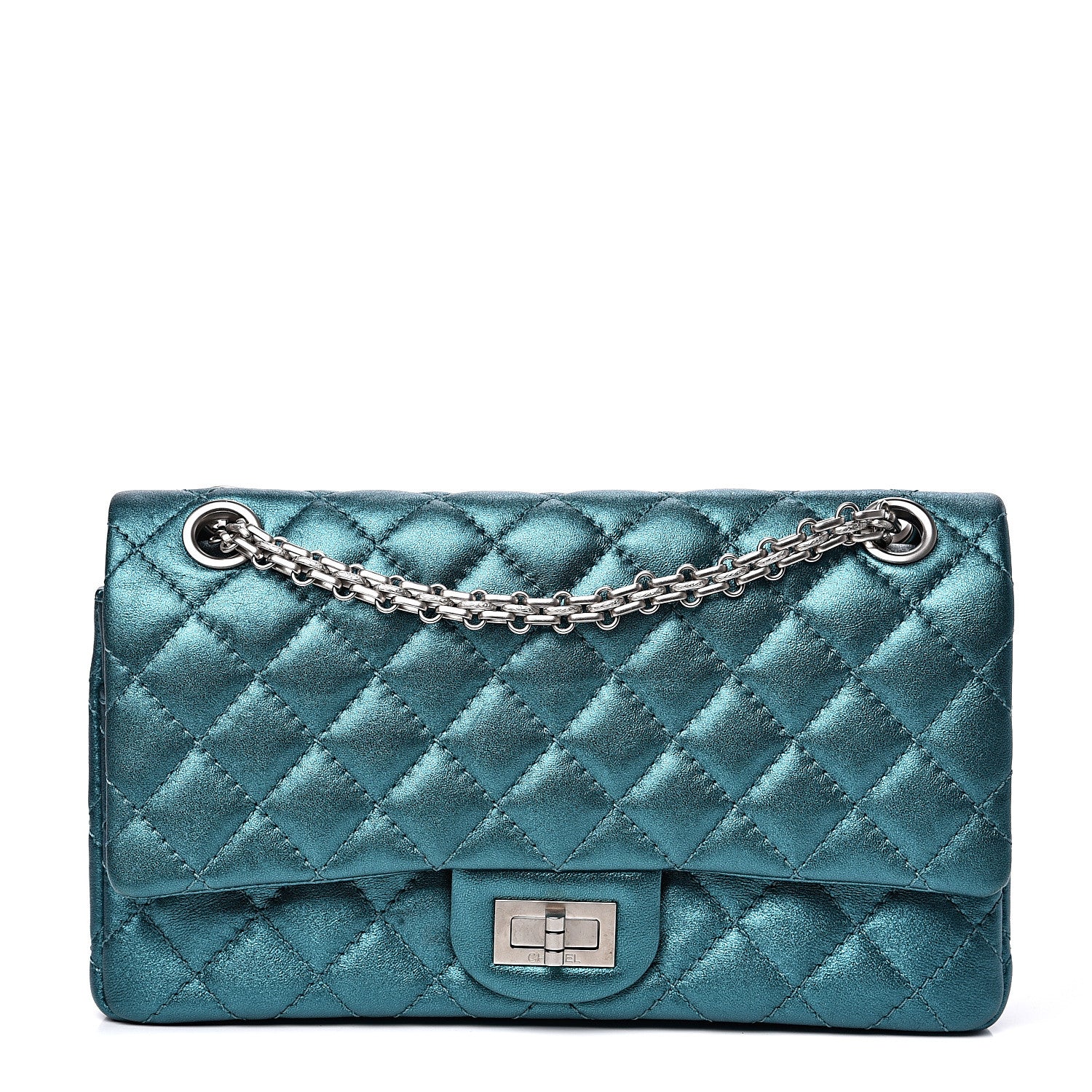 Chanel Metallic Calfskin 2.55 Reissue 225 Flap Turquoise 1 of 14