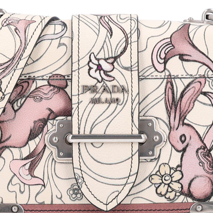 Prada X JAMES JEAN Glace Calfskin Rabbit Print Cahier Bag Opaline 6 of 8