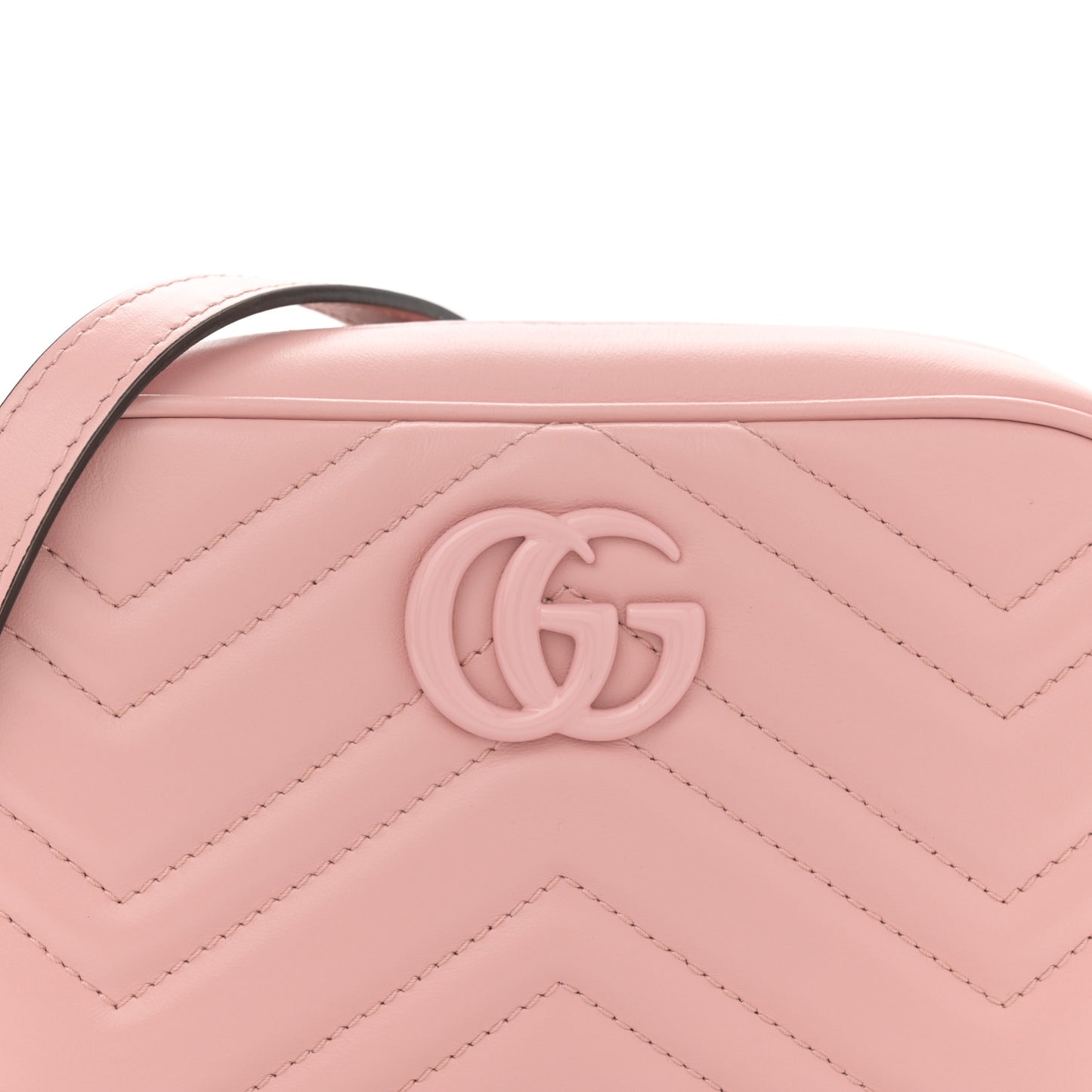 Calfskin Matelasse Monochrome Mini GG Marmont Chain Shoulder Bag Perfect Pink