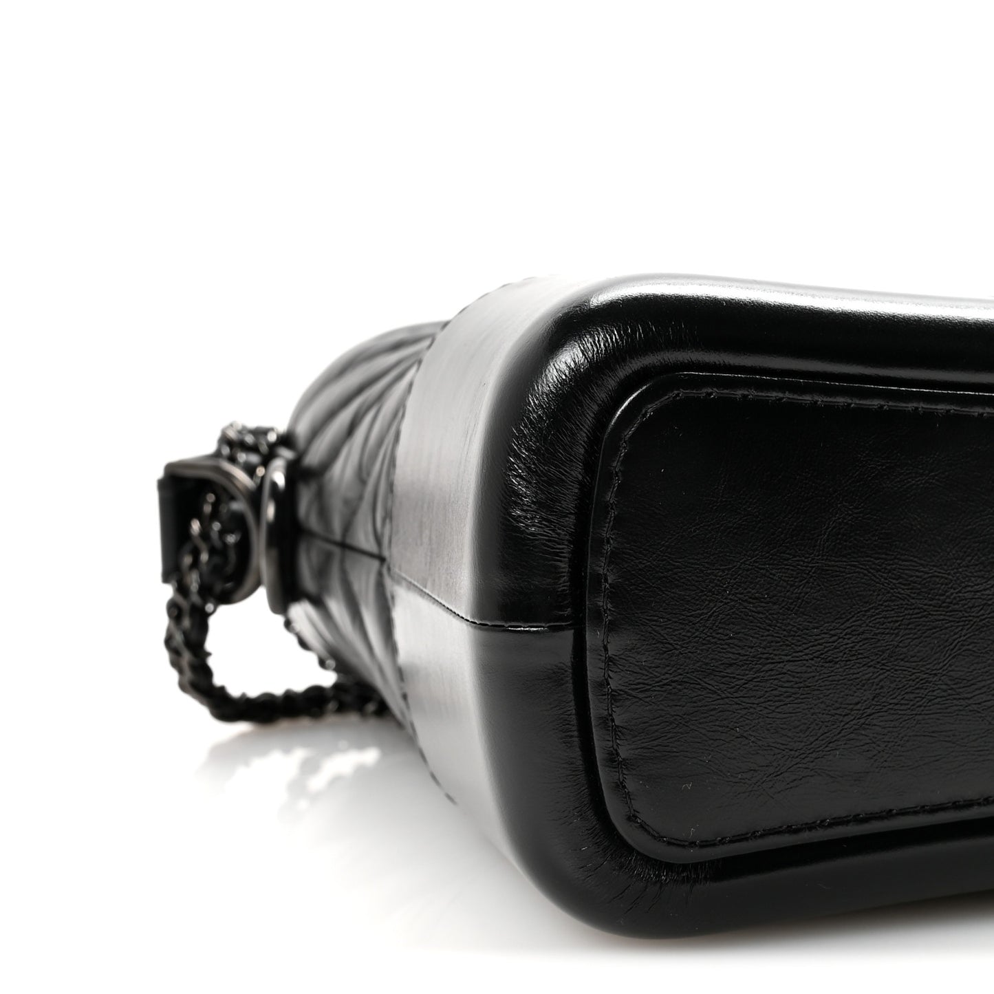 Aged Calfskin Chevron Quilted Medium Gabrielle Hobo So Black