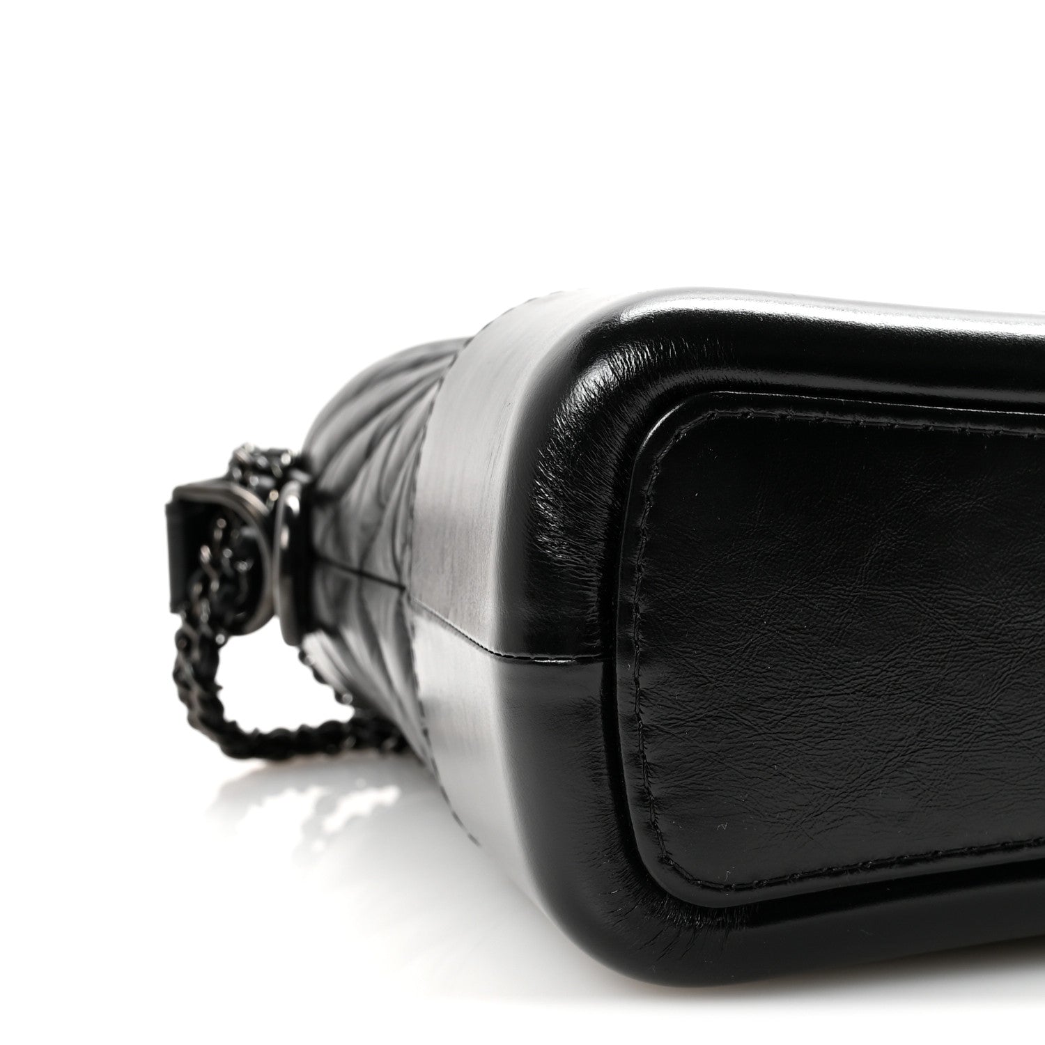 Chanel Aged Calfskin Chevron Quilted Medium Gabrielle Hobo So Black 9 of 10