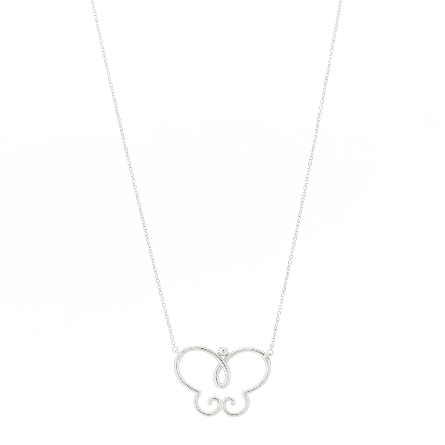 Tiffany Sterling Silver Paloma Picasso Butterfly Pendant Necklace 1 of 5