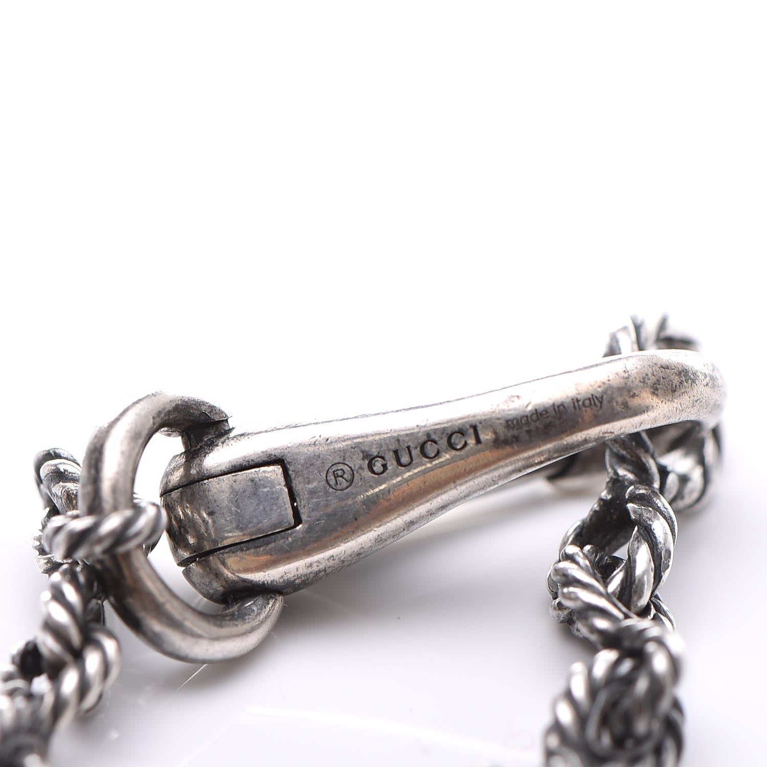 Gucci Sterling Silver G Horse Rope Pendant Necklace 6 of 6