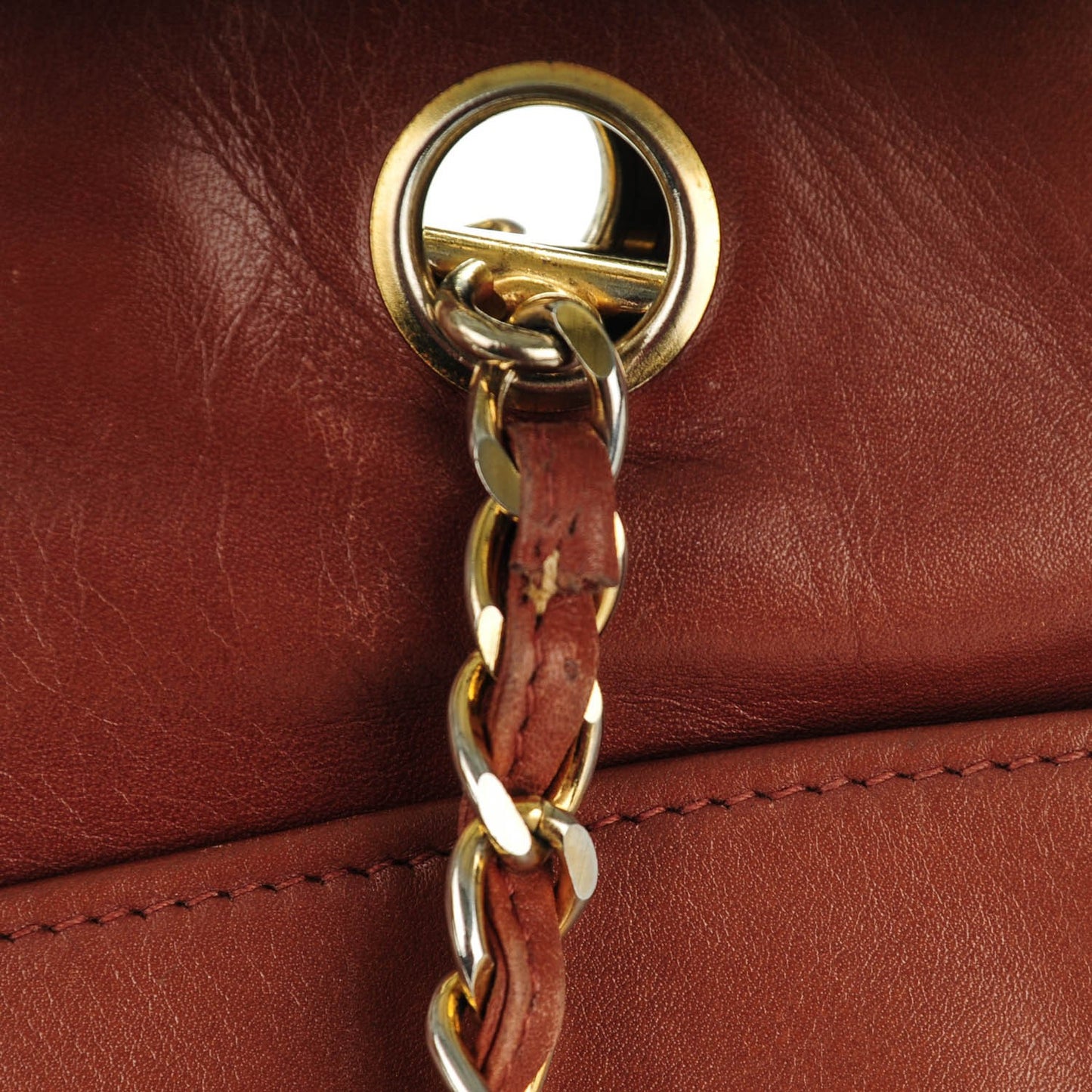 Lambskin Shopping Tote Brown